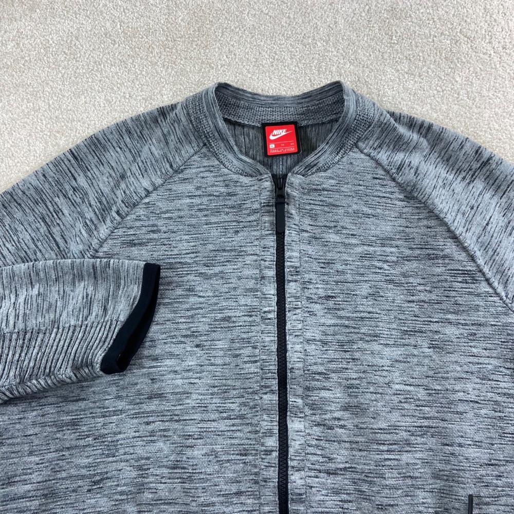 Nike Tech Knit Bomber Jacket Mens XL Grey Full Zip 832178-060 Raglan Sleeve